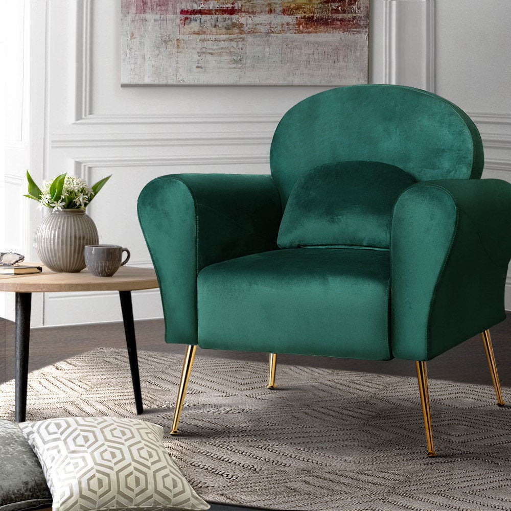 DSZ Product, feed-cond-new, feed-sl-DSZ Freight Payable, newArtiss Armchair Green Velvet Caroline - Premium Furniture > Bar Stools & Chairs > Arm Chairs & Recliners from Artiss ! Shop Online Buy Now at S & D's Value Store Family Business Best Customer ServiceDSZ Product, feed-cond-new, feed-sl-DSZ Freight Payable, new