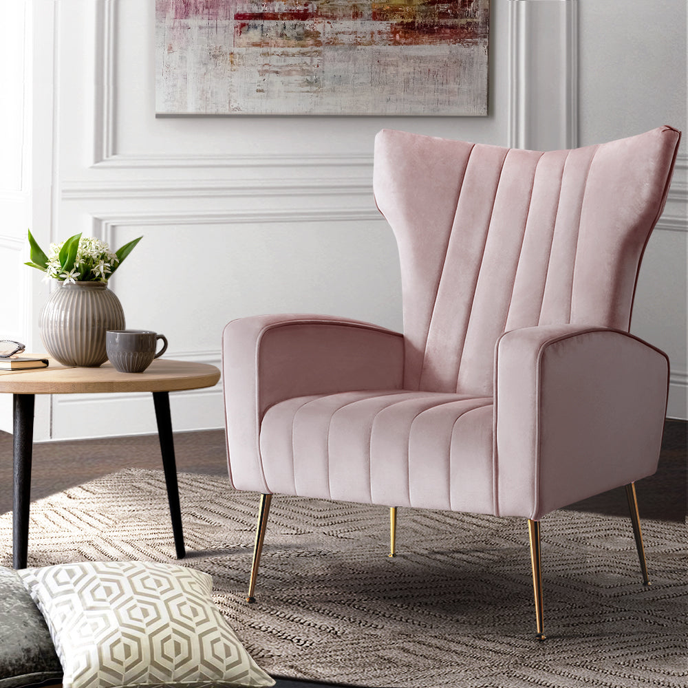 DSZ Product, feed-cond-new, feed-sl-DSZ Freight Payable, newArtiss Armchair Pink Velvet Kate - Premium Furniture > Bar Stools & Chairs > Arm Chairs & Recliners from Artiss ! Shop Online Buy Now at S & D's Value Store Family Business Best Customer ServiceDSZ Product, feed-cond-new, feed-sl-DSZ Freight Payable, new