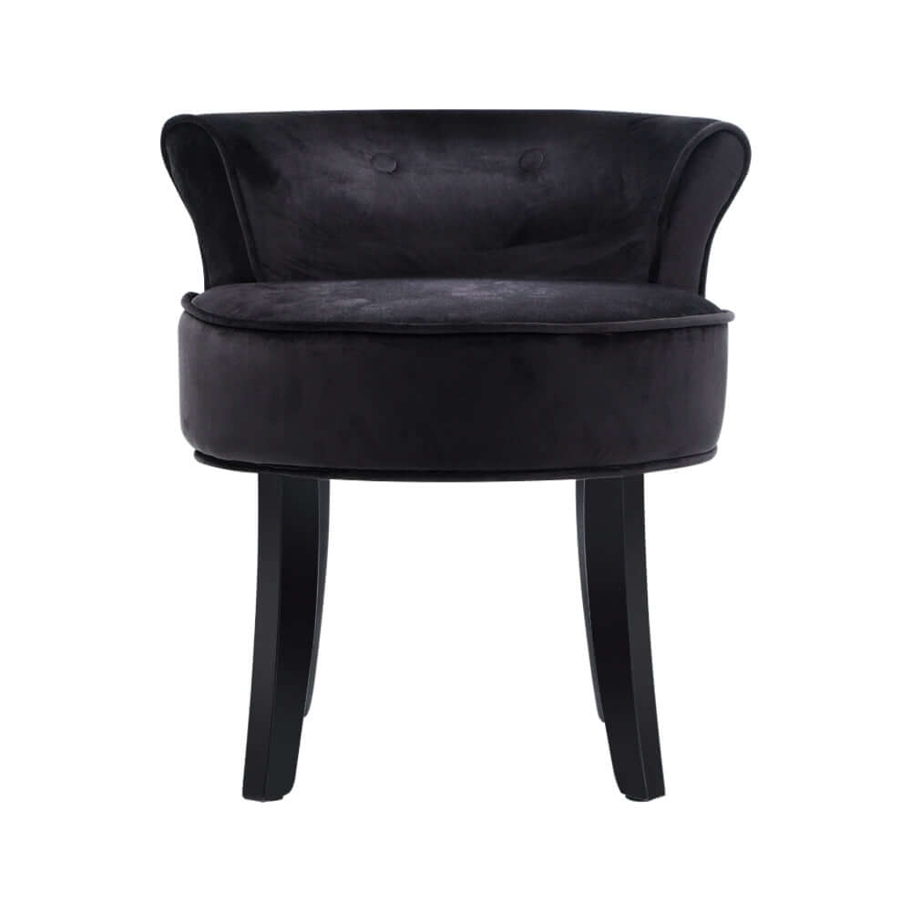 Artiss Abella Velvet Vanity Stool in Black, Affordable luxury seating for your dressing table.