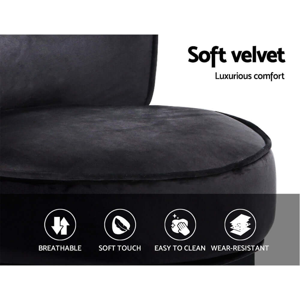 Artiss Abella Vanity Stool featuring soft velvet upholstery for affordable luxury and comfort.