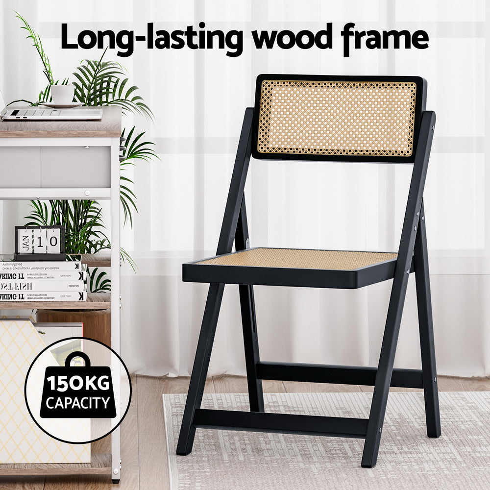 _label_, DSZ Product, feed-cond-new, feed-sl-free shipping, free-shipping, newArtiss Dining Chair Wooden Rattan Foldable Black - Premium Furniture > Dining > Kitchen & Dining Chairs from Artiss ! Shop Online Buy Now at S & D's Value Store Family Business Best Customer Service_label_, DSZ Product, feed-cond-new, feed-sl-free shipping, free-shipping, new