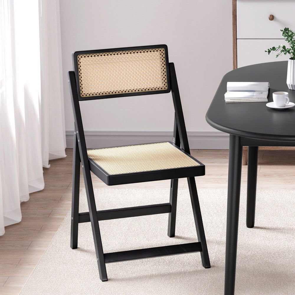 _label_, DSZ Product, feed-cond-new, feed-sl-free shipping, free-shipping, newArtiss Dining Chair Wooden Rattan Foldable Black - Premium Furniture > Dining > Kitchen & Dining Chairs from Artiss ! Shop Online Buy Now at S & D's Value Store Family Business Best Customer Service_label_, DSZ Product, feed-cond-new, feed-sl-free shipping, free-shipping, new