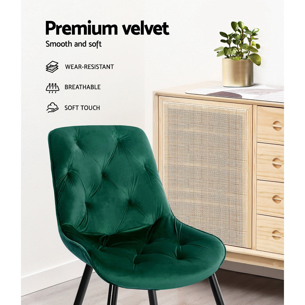 DSZ Product, feed-cond-new, feed-sl-DSZ Freight Payable, newArtiss Dining Chairs Set Of 2 Velvet Diamond Tufted Green - Premium Furniture > Dining > Dining Set from Artiss ! Shop Online Buy Now at S & D's Value Store Family Business Best Customer ServiceDSZ Product, feed-cond-new, feed-sl-DSZ Freight Payable, new