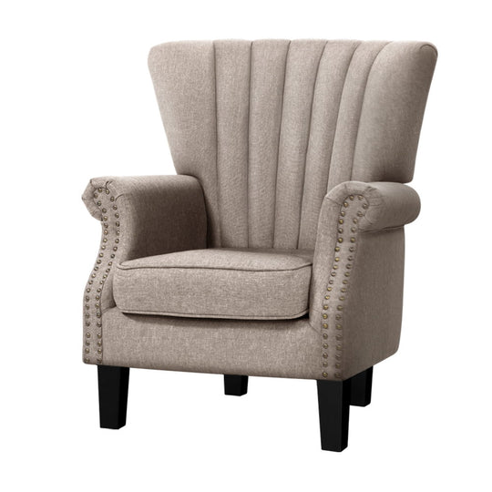 Artiss Armchair Wingback Beige Andrew