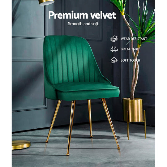 DSZ Product, feed-cond-new, feed-sl-DSZ Freight Payable, newArtiss Dining Chairs Set Of 2 Velvet Channel Tufted Green - Premium Furniture > Dining > Dining Set from Artiss ! Shop Online Buy Now at S & D's Value Store Family Business Best Customer ServiceDSZ Product, feed-cond-new, feed-sl-DSZ Freight Payable, new