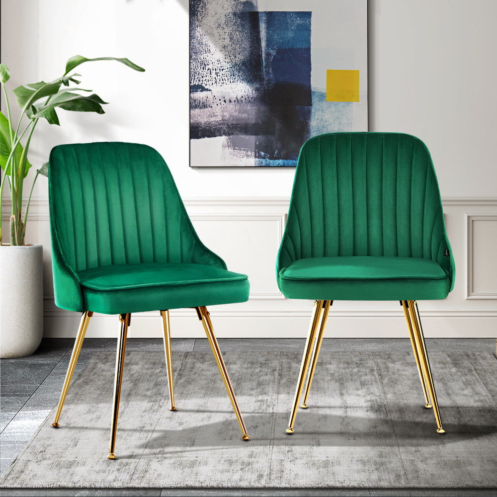 DSZ Product, feed-cond-new, feed-sl-DSZ Freight Payable, newArtiss Dining Chairs Set Of 2 Velvet Channel Tufted Green - Premium Furniture > Dining > Dining Set from Artiss ! Shop Online Buy Now at S & D's Value Store Family Business Best Customer ServiceDSZ Product, feed-cond-new, feed-sl-DSZ Freight Payable, new