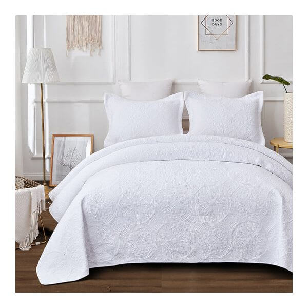 DSZ Product, feed-cond-new, feed-sl-DSZ Freight Payable, newAntique White 100% Cotton Quilted 3 Pcs Bedspread Coverlet Set King - Premium Home & Garden > Bedding > Quilts & Duvets from Classic Quilts ! Shop Online Buy Now at S & D's Value Store Family Business Best Customer ServiceDSZ Product, feed-cond-new, feed-sl-DSZ Freight Payable, new