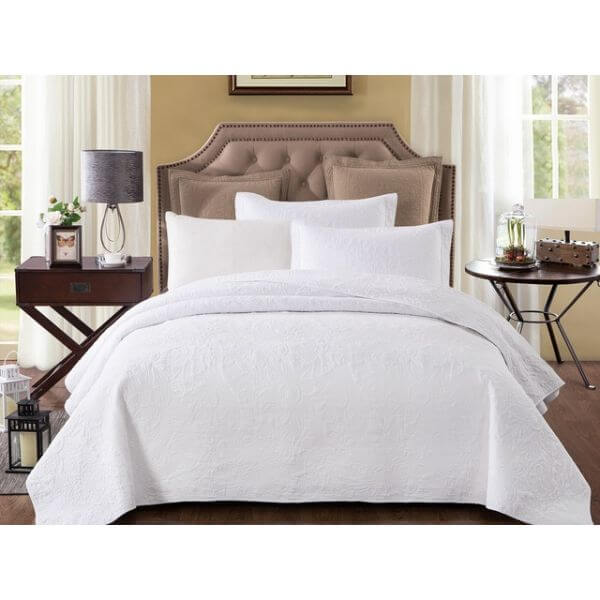 DSZ Product, feed-cond-new, feed-sl-DSZ Freight Payable, newPure White 100% Cotton Quilted 3 Pcs Bedspread Coverlet Set King - Premium Home & Garden > Bedding > Quilts & Duvets from Classic Quilts ! Shop Online Buy Now at S & D's Value Store Family Business Best Customer ServiceDSZ Product, feed-cond-new, feed-sl-DSZ Freight Payable, new