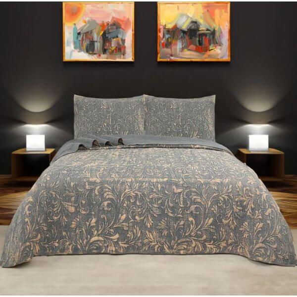 DSZ Product, feed-cond-new, feed-sl-DSZ Freight Payable, newStone Wash Gun Metal 100% Cotton Quilted 3 Pcs Bedspread Coverlet Set King - Premium Home & Garden > Bedding > Quilts & Duvets from Classic Quilts ! Shop Online Buy Now at S & D's Value Store Family Business Best Customer ServiceDSZ Product, feed-cond-new, feed-sl-DSZ Freight Payable, new