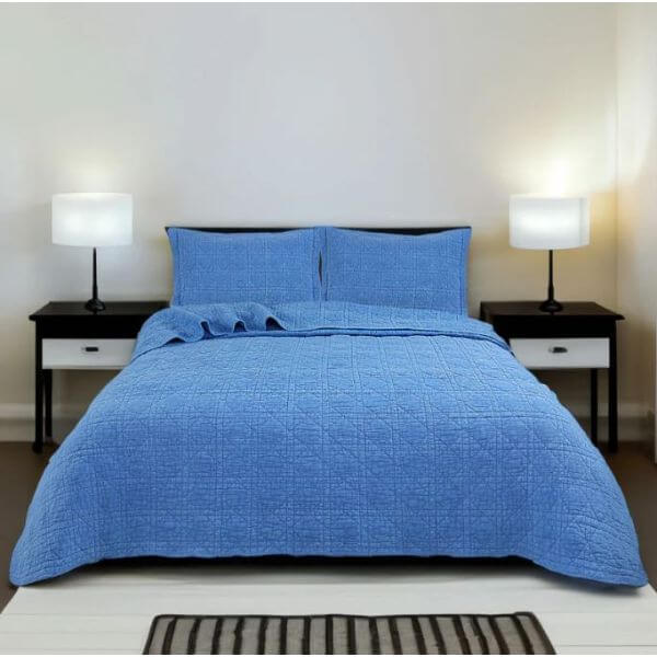 DSZ Product, feed-cond-new, feed-sl-DSZ Freight Payable, newBlue Perennial 100% Cotton Quilted 3 Pcs Bedspread Coverlet Set King - Premium Home & Garden > Bedding > Quilts & Duvets from Classic Quilts ! Shop Online Buy Now at S & D's Value Store Family Business Best Customer ServiceDSZ Product, feed-cond-new, feed-sl-DSZ Freight Payable, new