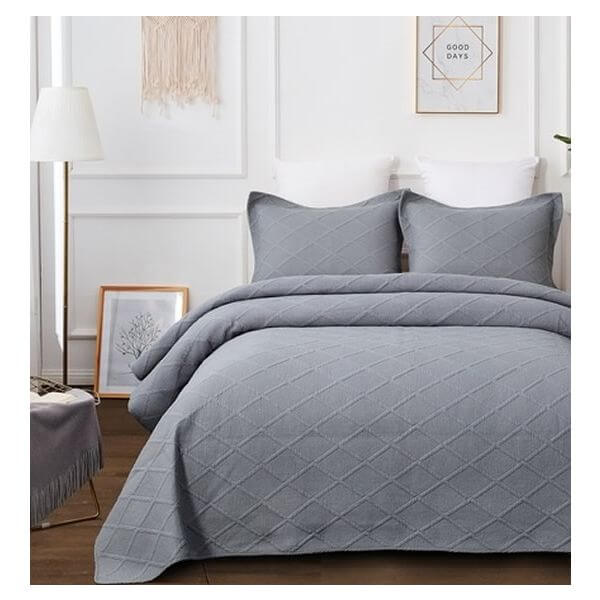 DSZ Product, feed-cond-new, feed-sl-DSZ Freight Payable, newMisty Grey 100% Cotton Quilted 3 Pcs Bedspread Coverlet Set King - Premium Home & Garden > Bedding > Quilts & Duvets from Classic Quilts ! Shop Online Buy Now at S & D's Value Store Family Business Best Customer ServiceDSZ Product, feed-cond-new, feed-sl-DSZ Freight Payable, new