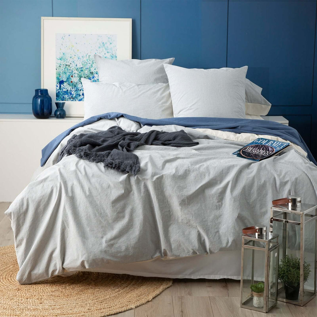 DSZ Product, feed-cond-new, feed-sl-DSZ Freight Payable, newPortifino Yarn Dyed Vintage Washed Cotton Blue Quilt Cover Set By Renee Taylor Super King - Premium Home & Garden > Bedding > Quilts & Duvets from Renee Taylor ! Shop Online Buy Now at S & D's Value Store Family Business Best Customer ServiceDSZ Product, feed-cond-new, feed-sl-DSZ Freight Payable, new