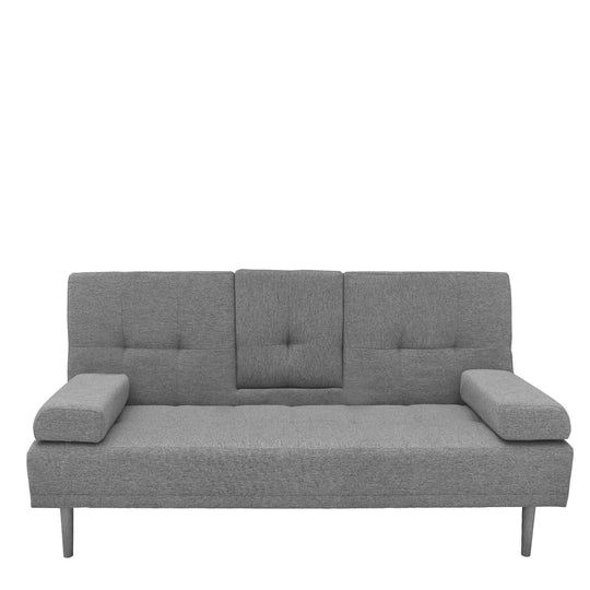 Affordable Casa Decor Mendoza 2-in-1 grey sofa bed with pull down cupholder, perfect for space-saving and style.