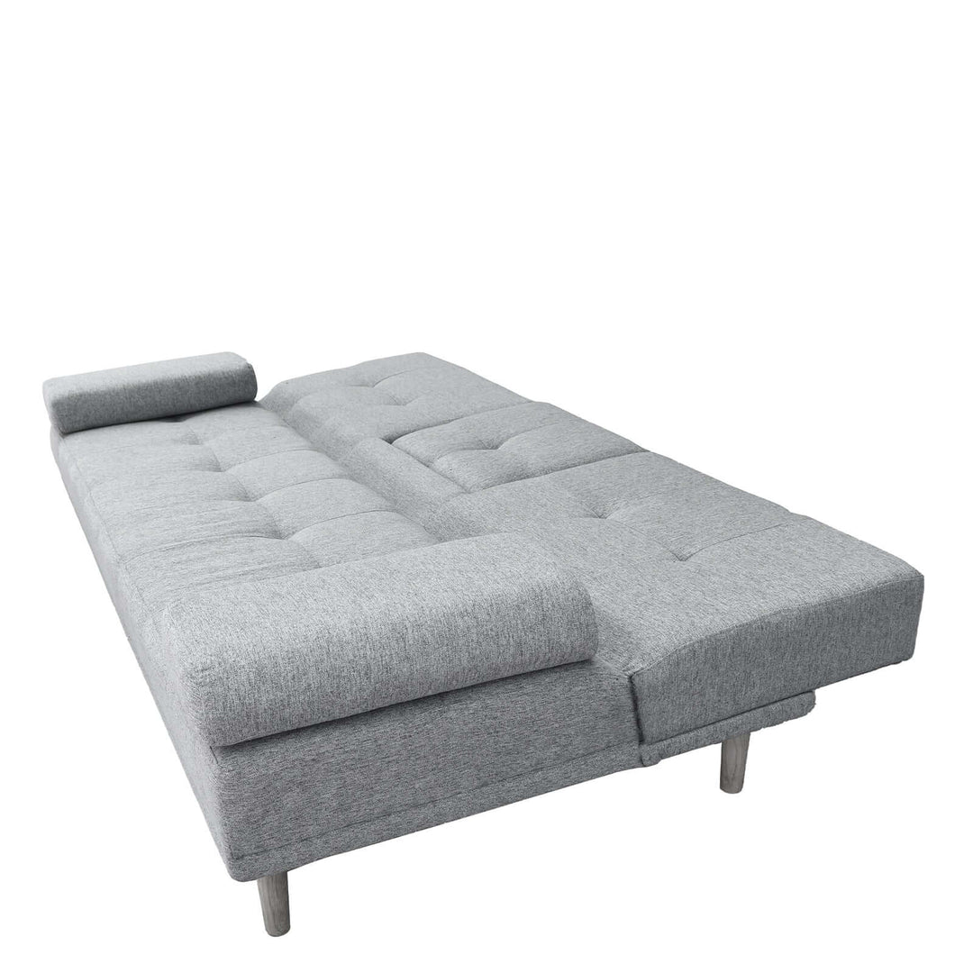 Affordable Casa Decor Mendoza grey sofa bed with pull down cupholder, perfect for stylish and functional home decor.