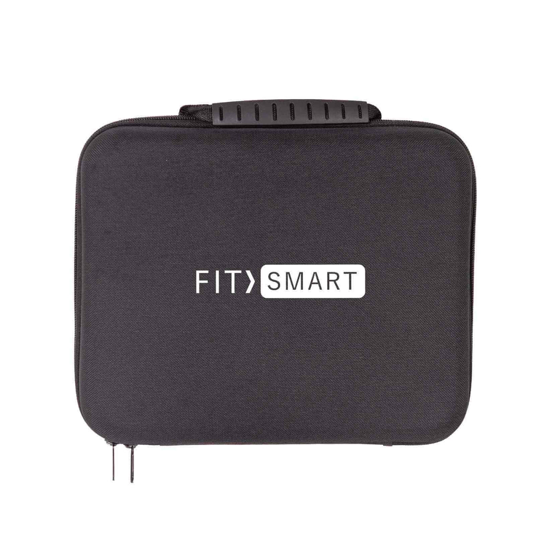 FitSmart massage gun carrying case with handle, durable and sleek design for convenient storage and transport.