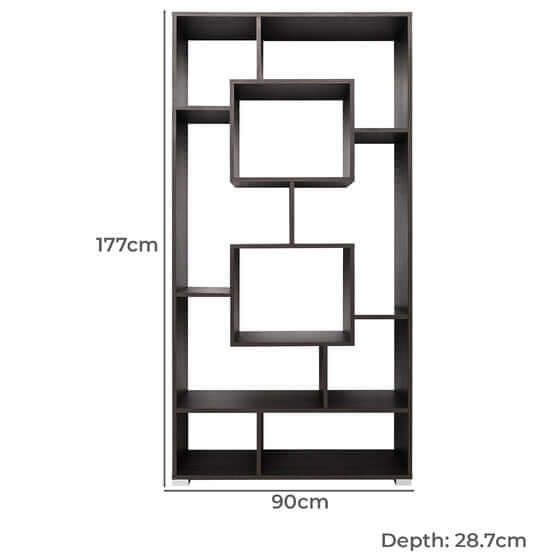 Malaga Display Shelf in Nordic Ash, 177cm tall and 90cm wide, ideal for affordable and stylish home or office decor.