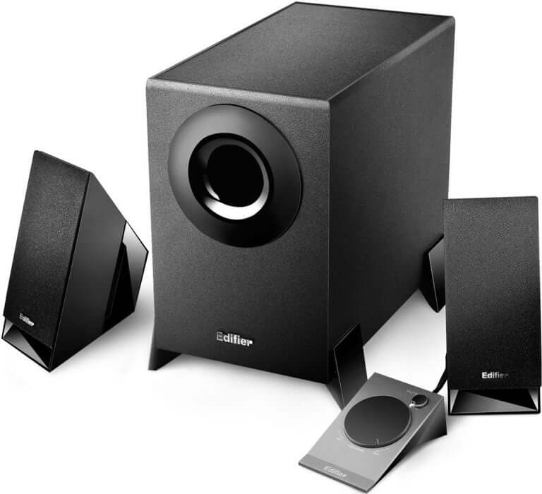 Affordable Edifier M1360 2.1 multimedia speaker system with subwoofer and remote control for quality sound.