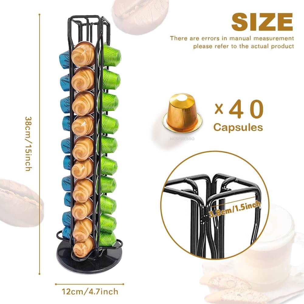 Coffee pods holder storage for up to 40 Nespresso capsules with a modern design, space-saving and affordable.