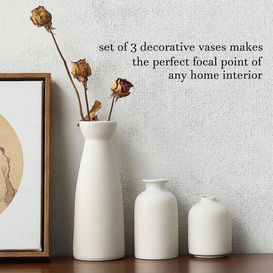 _label_, DSZ Product, feed-cond-new, feed-sl-free shipping, free-shippingCeramic Set Of 3 Modern White Vases For Home D�Cor - Premium Home & Garden > Decor > Vases & Table Decor from Vikus ! Shop Online Buy Now at S & D's Value Store Family Business Best Customer Service_label_, DSZ Product, feed-cond-new, feed-sl-free shipping, free-shipping