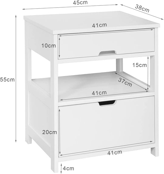 _label_, DSZ Product, feed-cond-new, feed-sl-free shipping, free-shipping, newWhite Bedside Table With 2 Drawers - Premium Furniture > Bedroom > Bedside Tables from DSZ ! Shop Online Buy Now at S & D's Value Store Family Business Best Customer Service_label_, DSZ Product, feed-cond-new, feed-sl-free shipping, free-shipping, new