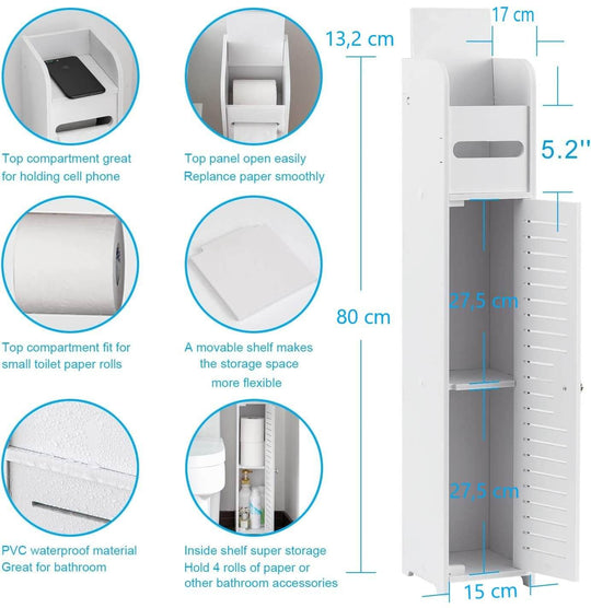 _label_, DSZ Product, feed-cond-new, feed-sl-free shipping, free-shipping, newToilet Paper Roll Holder For Bathroom (White, 80 Cm) - Premium Home & Garden > Bathroom Accessories > Toilet Paper Holders from DSZ ! Shop Online Buy Now at S & D's Value Store Family Business Best Customer Service_label_, DSZ Product, feed-cond-new, feed-sl-free shipping, free-shipping, new