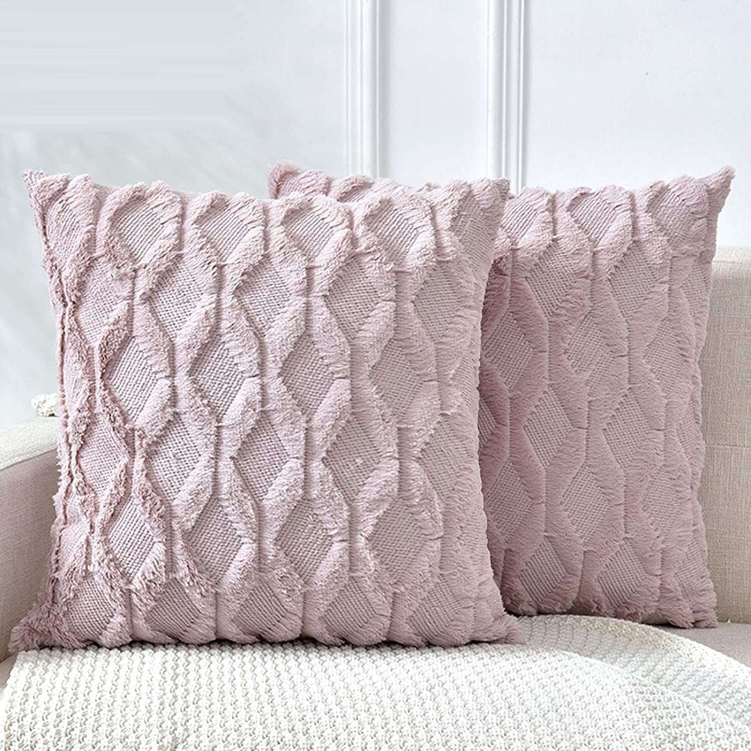 _label_, DSZ Product, feed-cond-new, feed-sl-free shipping, free-shipping, new2 Pack Decorative Boho Throw Pillow Covers 45 X 45 Cm (Pink) - Premium Home & Garden > Bedding > Pillows from DSZ ! Shop Online Buy Now at S & D's Value Store Family Business Best Customer Service_label_, DSZ Product, feed-cond-new, feed-sl-free shipping, free-shipping, new