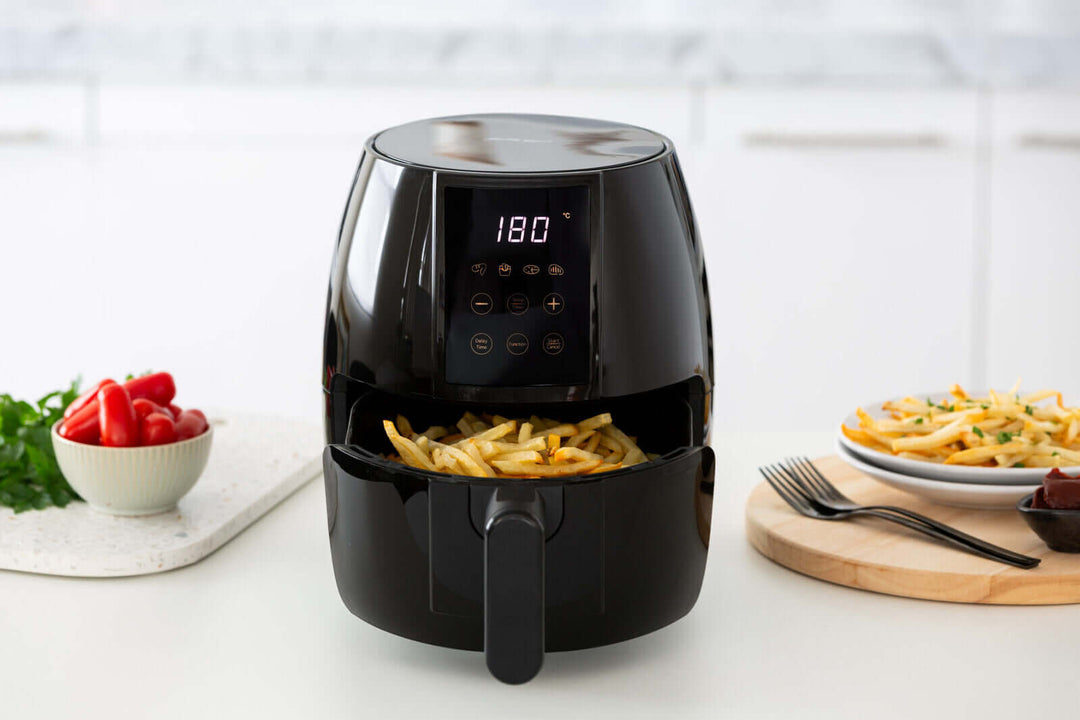 3L Digital Air Fryer with non-stick removable basket and fries, affordable quality kitchen appliance by Healthy Choice