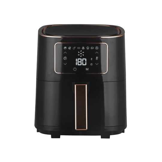 7L black digital air fryer with 1700W power and 8 cooking settings, offering quality and affordable cooking for value furniture.