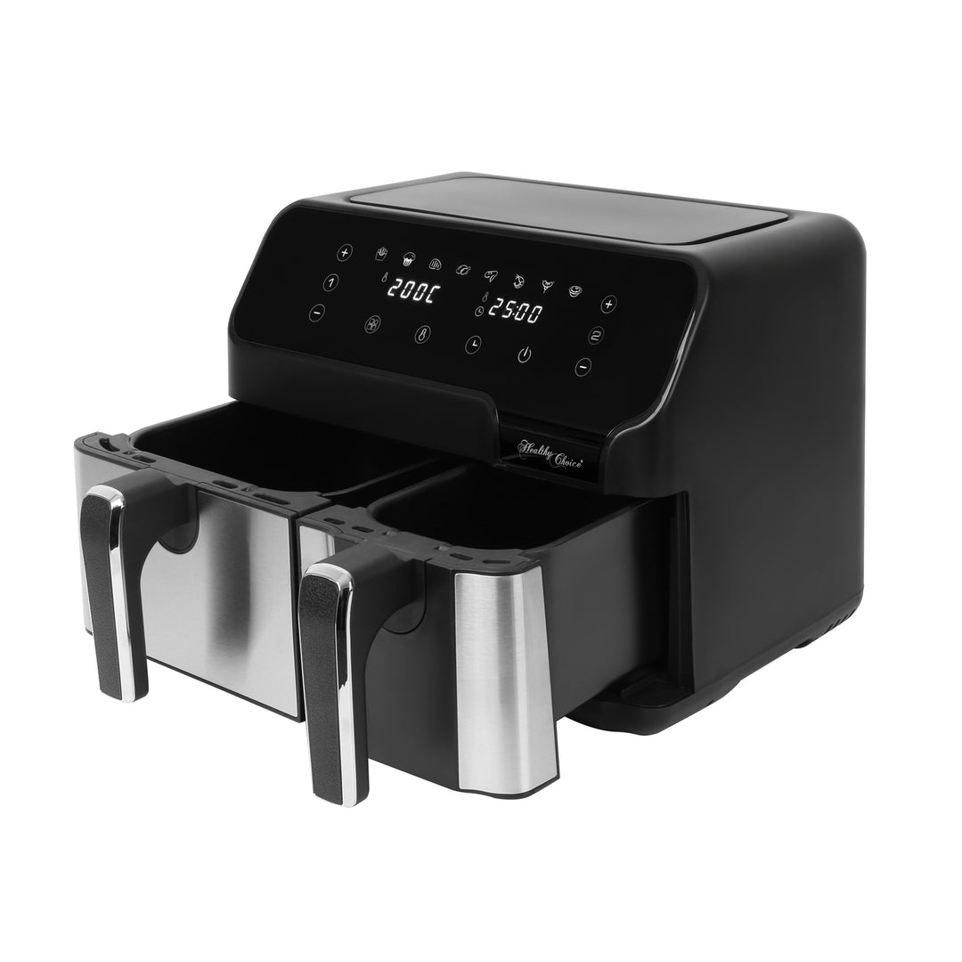 10L Digital Dual Zone Air Fryer with dual temperature control for cooking multiple meals at different temperatures, high-quality and affordable.