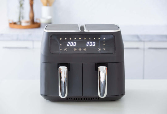 8L Dual Zone Digital Air Fryer with 200C temperature and 10 cooking programs, offering quality and affordable value furniture for versatile cooking.