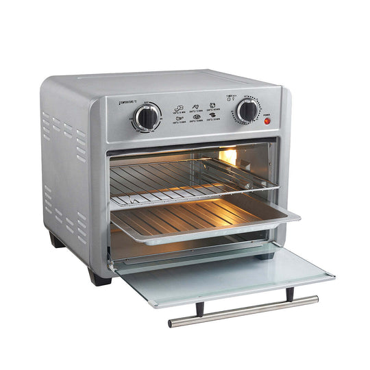 23L Silver Air Fryer Oven with baking tray, wire rack, and pan handle – affordable, high-quality value furniture for family meals.