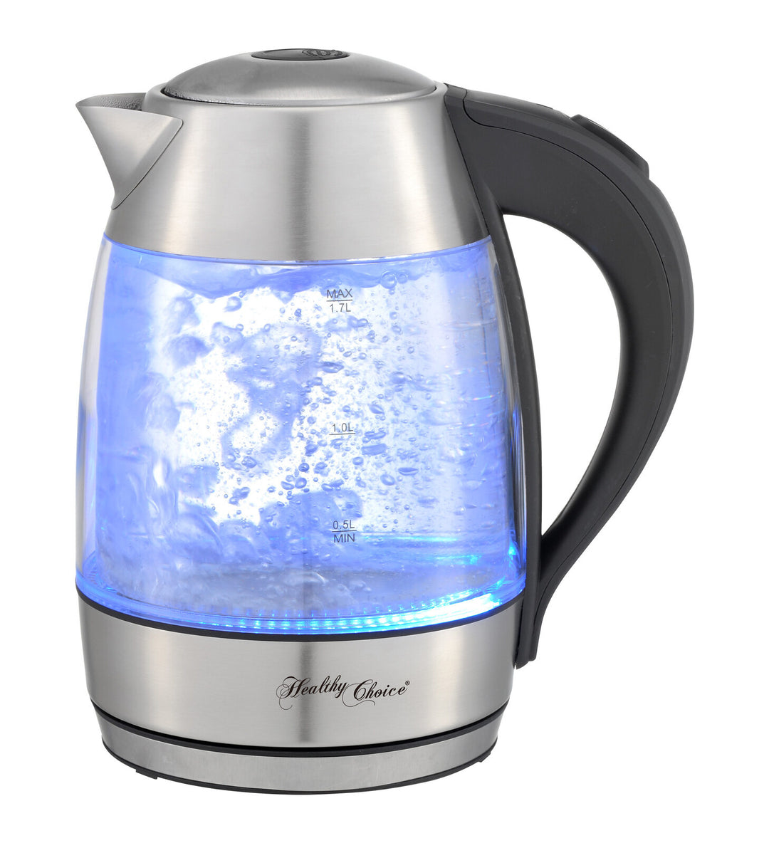 1.7 Litre Glass Kettle with 360° Rotational Base, sleek and modern design, boiling water visible, automatic switch-off feature, quality, affordable value furniture