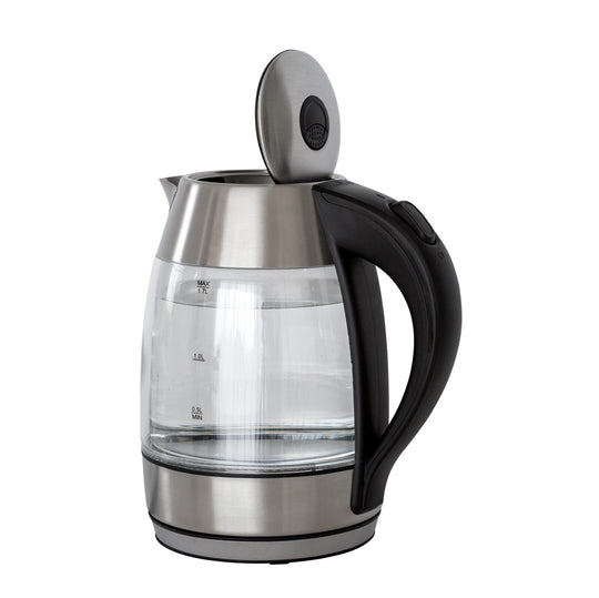 1.7 Litre Glass Kettle with 360° Rotational Base, automatic switch-off, value furniture, affordable, quality kitchen appliance.