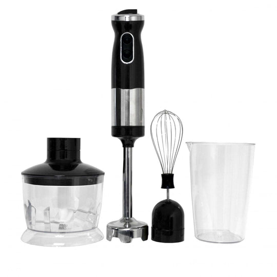 Electric stick hand blender and mixer set in black with 700ml capacity, offering affordable, quality mixing solutions from Value Furniture.