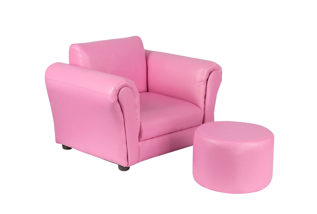 DSZ Product, feed-cond-new, feed-sl-DSZ Freight Payable, newKids Pink Couch Sofa Chair W/ Footstool In Pu Leather - Premium Furniture > Outdoor > Outdoor Chairs from Hacienda ! Shop Online Buy Now at S & D's Value Store Family Business Best Customer ServiceDSZ Product, feed-cond-new, feed-sl-DSZ Freight Payable, new