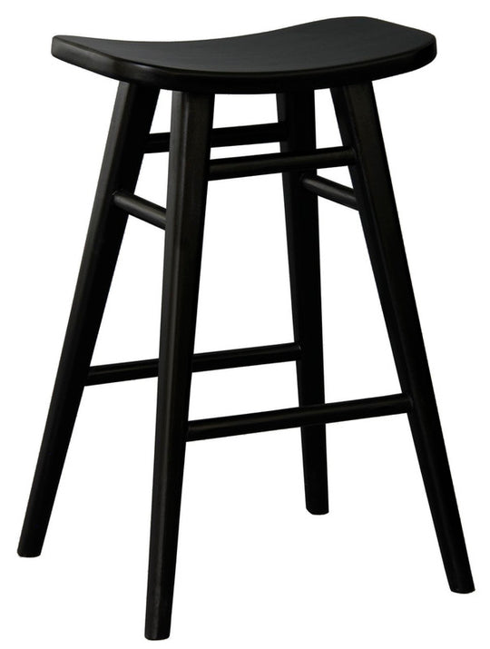 Aria Oval Solid Timber Counter Stool (Black)