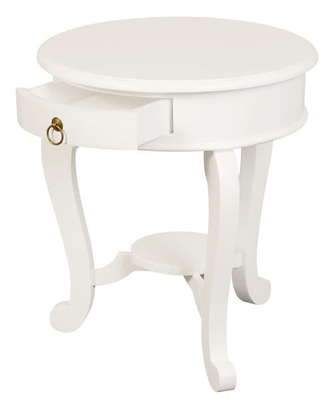 DSZ Product, feed-cond-new, feed-sl-DSZ Freight PayableRound Cabriole Leg 1 Drawer Lamp Table (White) - Premium Furniture > Dining > Dining Tables from Centrum Furniture ! Shop Online Buy Now at S & D's Value Store Family Business Best Customer ServiceDSZ Product, feed-cond-new, feed-sl-DSZ Freight Payable