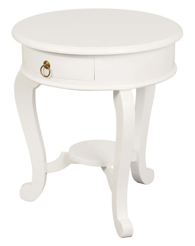 DSZ Product, feed-cond-new, feed-sl-DSZ Freight PayableRound Cabriole Leg 1 Drawer Lamp Table (White) - Premium Furniture > Dining > Dining Tables from Centrum Furniture ! Shop Online Buy Now at S & D's Value Store Family Business Best Customer ServiceDSZ Product, feed-cond-new, feed-sl-DSZ Freight Payable