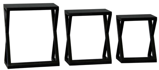 Manhattan Nest of Tables set of 3 in black, showcasing modern design and quality craftsmanship, perfect for DIY decor.