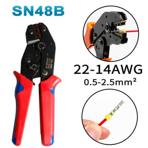 SN48B crimping pliers for 22-14 AWG connectors, ideal for DIY wiring projects, affordable and quality tools.