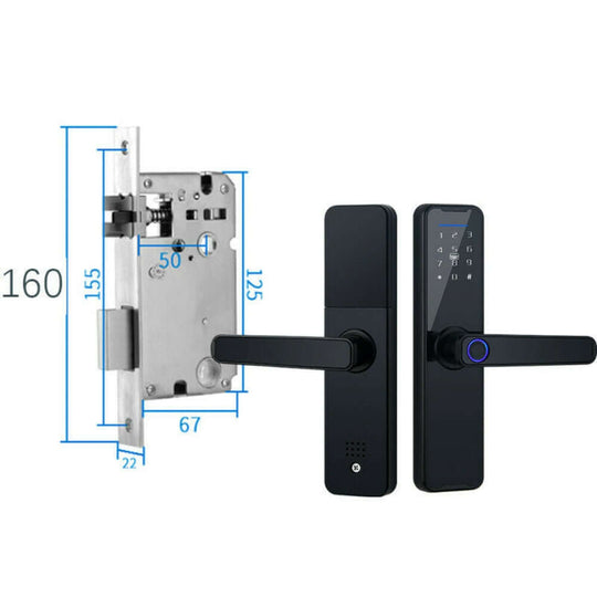 Tuya Home WIFI Smart Door Lock with biometric fingerprint, smart card, and USB features. Affordable quality for DIY security solutions.