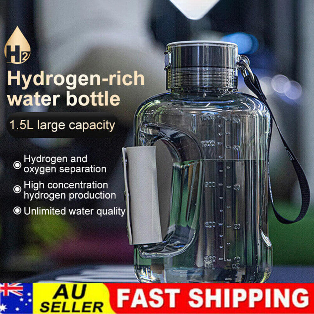 Hydrogen-rich water bottle 1.5L, high concentration hydrogen production, portable design, fast shipping, affordable quality.