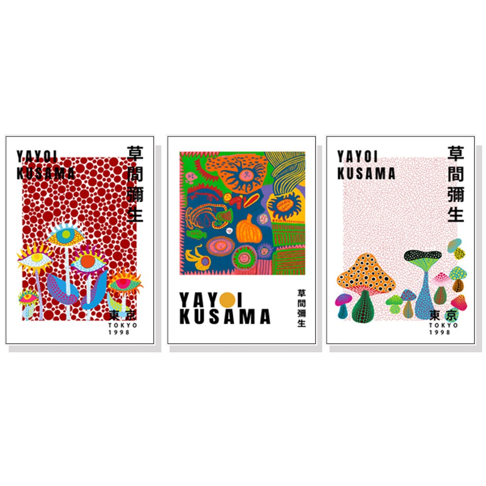 _label_, DSZ Product, feed-cond-new, feed-sl-free shipping, free-shipping, newWall Art 50Cm X 70Cm By Yayoi Kusama 3 Sets White Frame Canvas - Premium Home & Garden > Wall Art > Posters, Paintings & Prints from Artime ! Shop Online Buy Now at S & D's Value Store Family Business Best Customer Service_label_, DSZ Product, feed-cond-new, feed-sl-free shipping, free-shipping, new