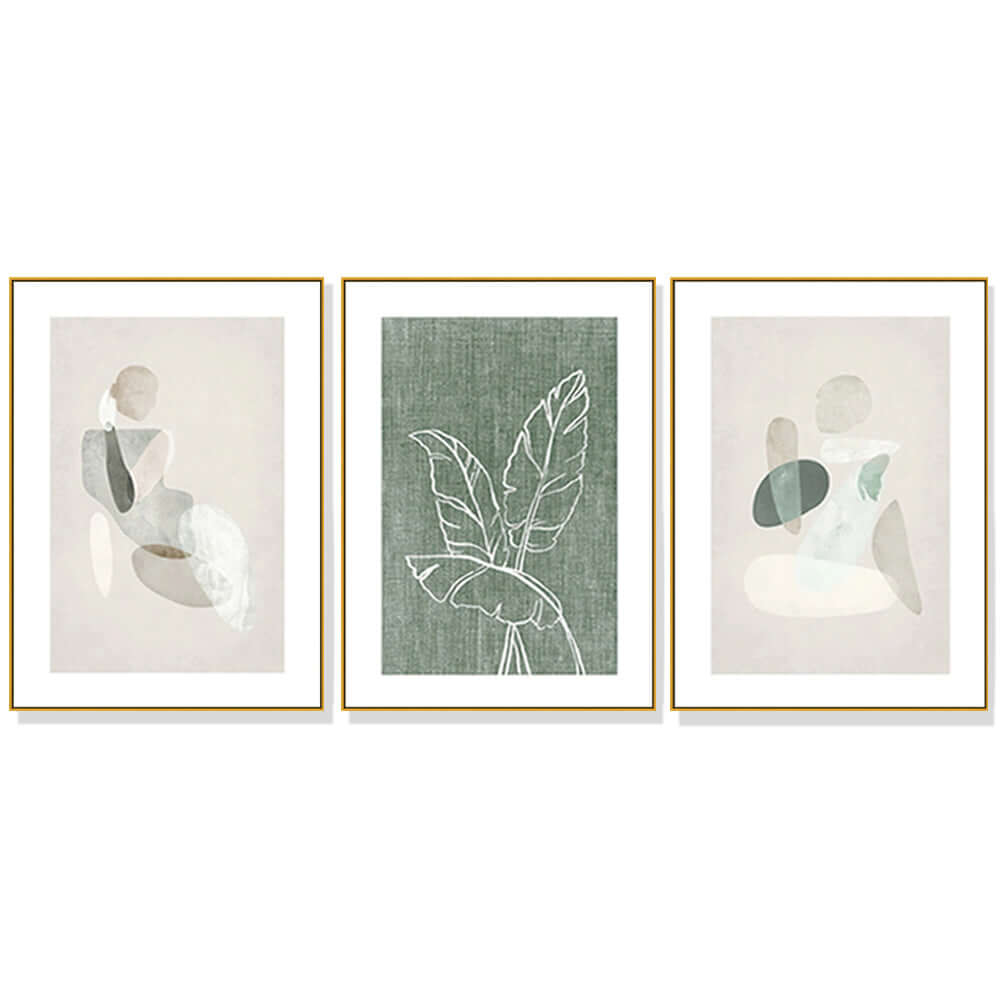 _label_, DSZ Product, feed-cond-new, feed-sl-free shipping, free-shipping, newWall Art 50Cm X 70Cm Abstract Body And Leaves 3 Sets Gold Frame Canvas - Premium Home & Garden > Wall Art > Posters, Paintings & Prints from Artime ! Shop Online Buy Now at S & D's Value Store Family Business Best Customer Service_label_, DSZ Product, feed-cond-new, feed-sl-free shipping, free-shipping, new