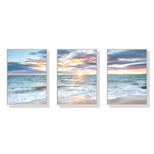 _label_, DSZ Product, feed-cond-new, feed-sl-free shipping, free-shipping, newWall Art 50Cm X 70Cm Sunrise By The Ocean 3 Sets White Frame Canvas - Premium Home & Garden > Hobbies > Arts & Crafts from Artime ! Shop Online Buy Now at S & D's Value Store Family Business Best Customer Service_label_, DSZ Product, feed-cond-new, feed-sl-free shipping, free-shipping, new