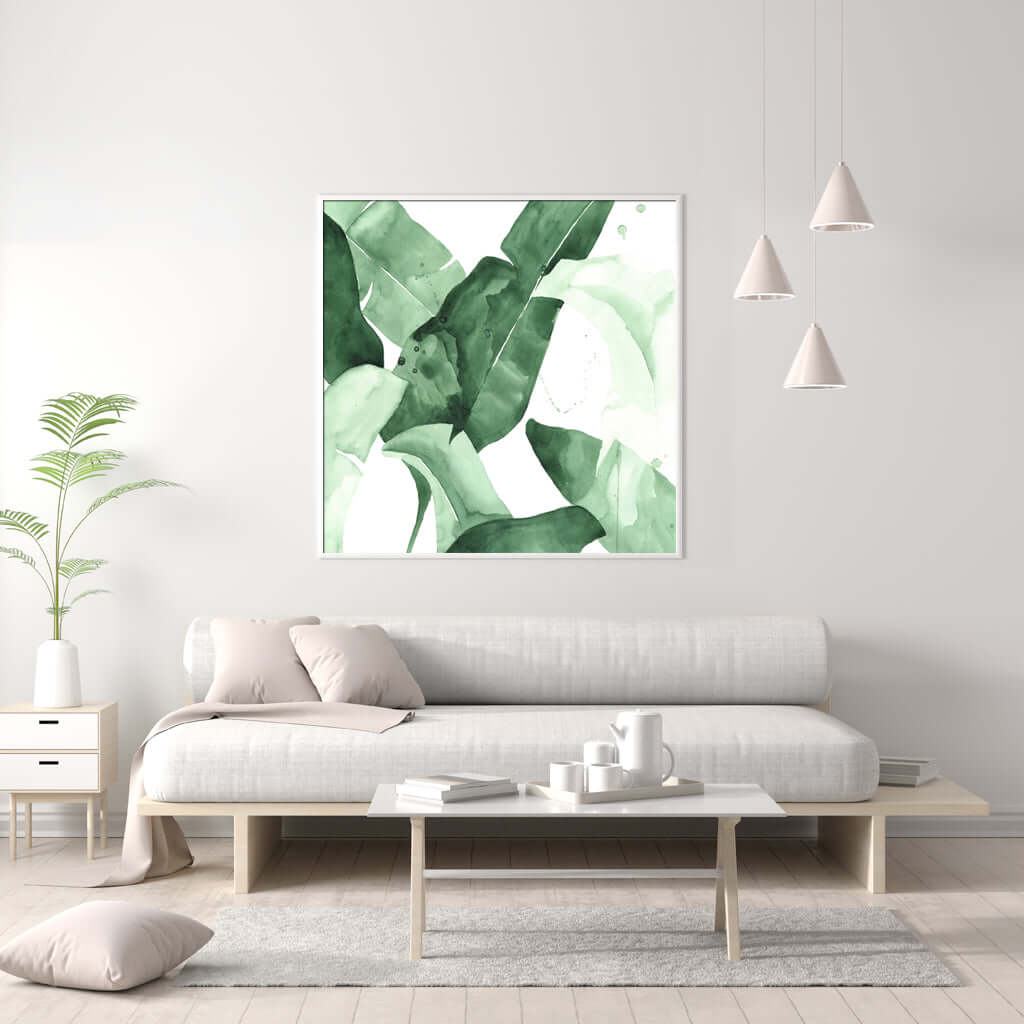 _label_, DSZ Product, feed-cond-new, feed-sl-free shipping, free-shipping, newWall Art 50Cm X 50Cm Tropical Leaves Square Size White Frame Canvas - Premium Home & Garden > Wall Art > Posters, Paintings & Prints from Artime ! Shop Online Buy Now at S & D's Value Store Family Business Best Customer Service_label_, DSZ Product, feed-cond-new, feed-sl-free shipping, free-shipping, new