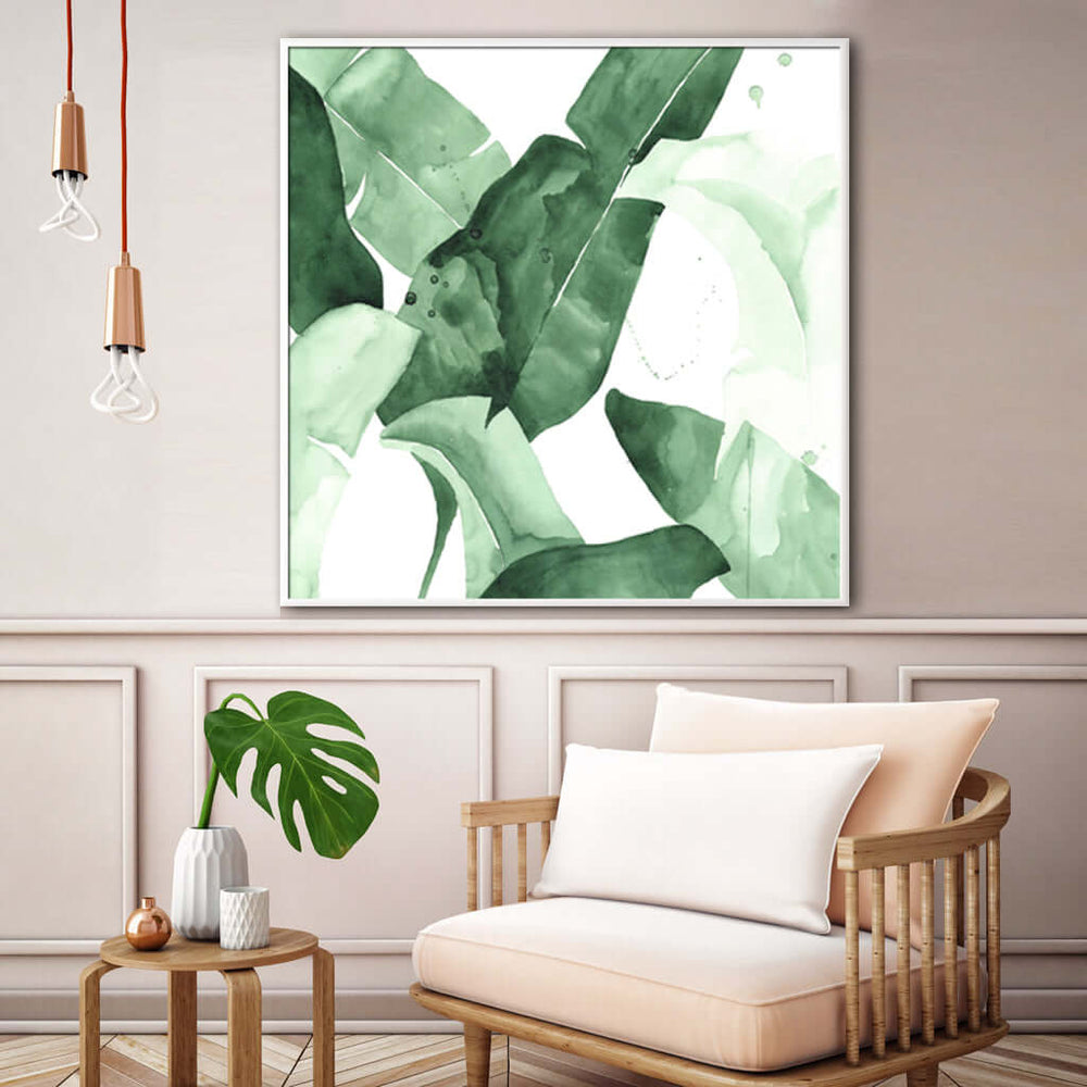 _label_, DSZ Product, feed-cond-new, feed-sl-free shipping, free-shipping, newWall Art 50Cm X 50Cm Tropical Leaves Square Size White Frame Canvas - Premium Home & Garden > Wall Art > Posters, Paintings & Prints from Artime ! Shop Online Buy Now at S & D's Value Store Family Business Best Customer Service_label_, DSZ Product, feed-cond-new, feed-sl-free shipping, free-shipping, new