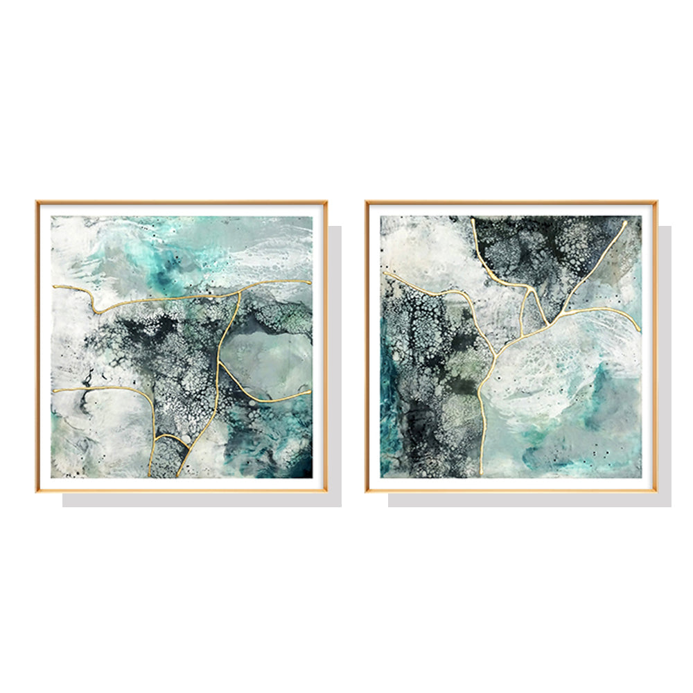 _label_, DSZ Product, feed-cond-new, feed-sl-free shipping, free-shipping, newWall Art 50Cm X 50Cm Marbled Green 2 Sets Gold Frame Canvas - Premium Home & Garden > Decor > Picture Frames from Artime ! Shop Online Buy Now at S & D's Value Store Family Business Best Customer Service_label_, DSZ Product, feed-cond-new, feed-sl-free shipping, free-shipping, new