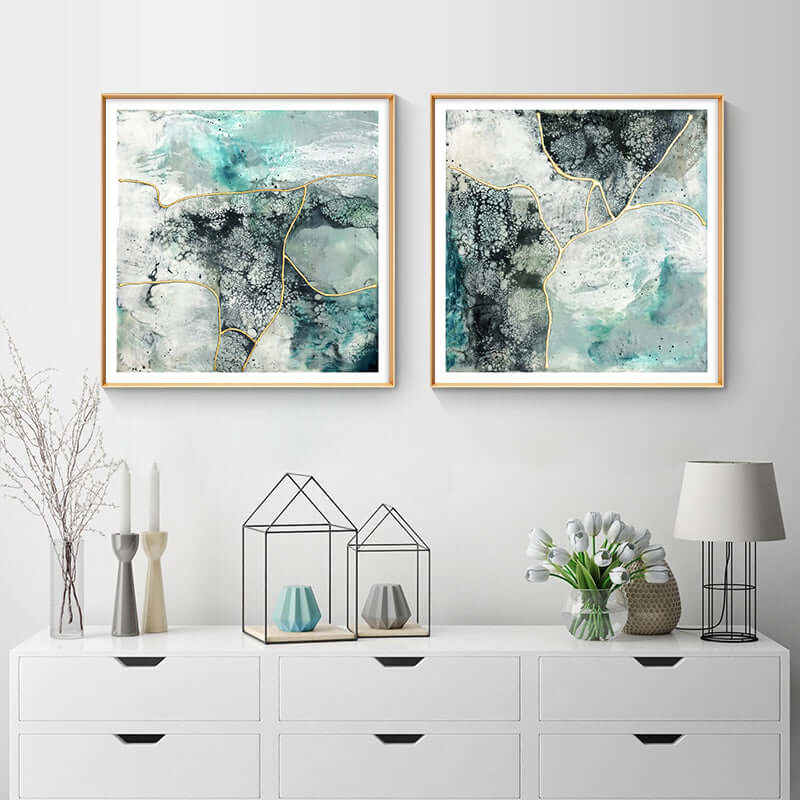 _label_, DSZ Product, feed-cond-new, feed-sl-free shipping, free-shipping, newWall Art 60Cm X 60Cm Marbled Green 2 Sets Gold Frame Canvas - Premium Home & Garden > Decor > Picture Frames from Artime ! Shop Online Buy Now at S & D's Value Store Family Business Best Customer Service_label_, DSZ Product, feed-cond-new, feed-sl-free shipping, free-shipping, new