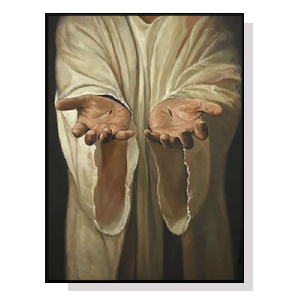 _label_, DSZ Product, feed-cond-new, feed-sl-free shipping, free-shipping, newWall Art 50Cm X 70Cm Jesus Nail Hand Black Frame Canvas - Premium Home & Garden > Wall Art > Posters, Paintings & Prints from Artime ! Shop Online Buy Now at S & D's Value Store Family Business Best Customer Service_label_, DSZ Product, feed-cond-new, feed-sl-free shipping, free-shipping, new